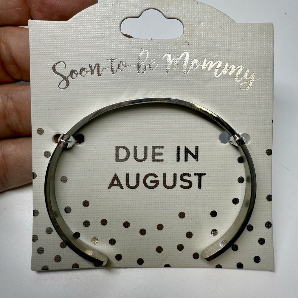 Occasionally Made Maternity Due In August Silver Tone Cuff Bracelet New